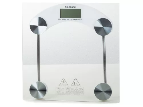 Elektronikus fürdőszobai üveg mérleg 180 kg-ig LCD kijelzővel