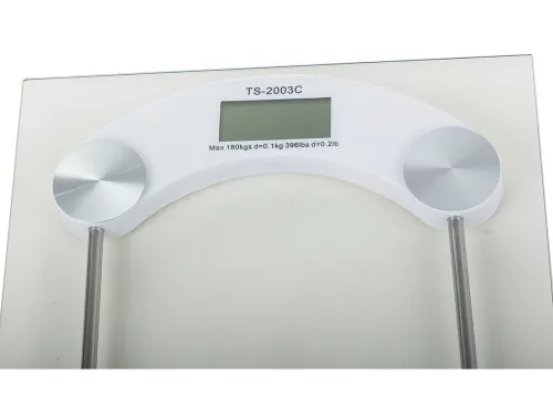 Elektronikus fürdőszobai üveg mérleg 180 kg-ig LCD kijelzővel