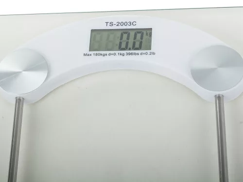 Elektronikus fürdőszobai üveg mérleg 180 kg-ig LCD kijelzővel
