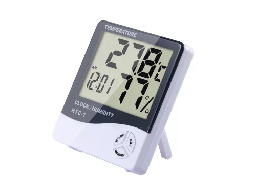 Elektronikus LCD hőmérő és óra,  dátum és ébresztő funkcióval