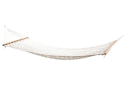 Pamut hálós kerti függőágy, merevítőrúddal, 190X100cm, fehér