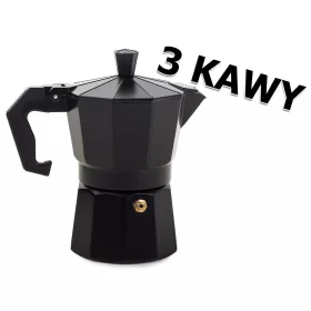 Kávéfőző 3 adagos 150ml alumínium, fekete