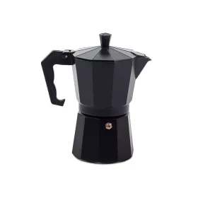 Kávéfőző 6 adagos, 300ml, alumínium, fekete