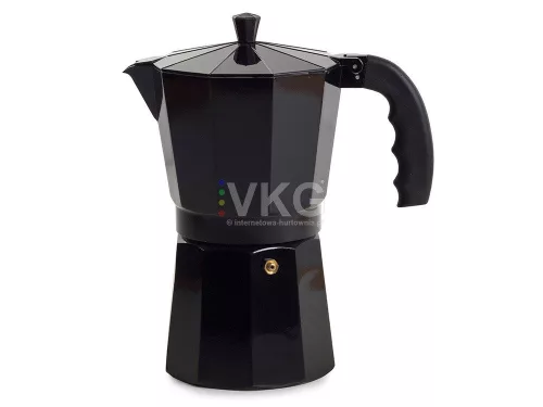 Kávéfőző 12 adagos, 600ml, alumínium, fekete