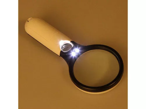Kézi nagyító LED világítással 45x22mm 3x75mm
