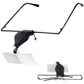   Nagyító szemüveg (óra, ékszernagyító) 3,5x nagyítás,  LED világítással, cserélhető lencsékkel