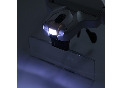 Fejnagyító szemüveg cserélhető lencsékkel, Led világítással