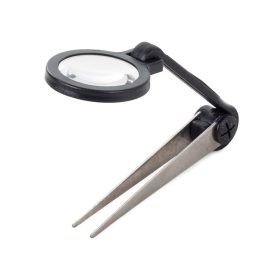 Nagyító, csiptetős, alumínium keret, fekete