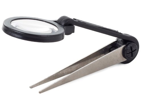 Nagyító, csiptetős, alumínium keret, fekete