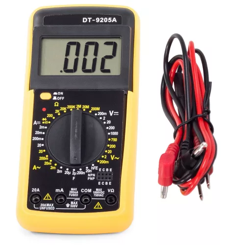 Digitális mérő multiméter DT9205A, LCD kijelző