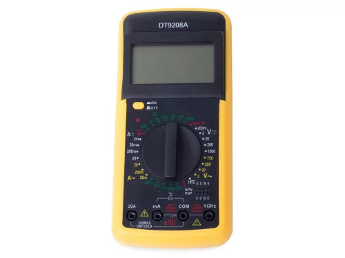 LCD kijelzősmultiméter DT9208A hőmérsékletszondával