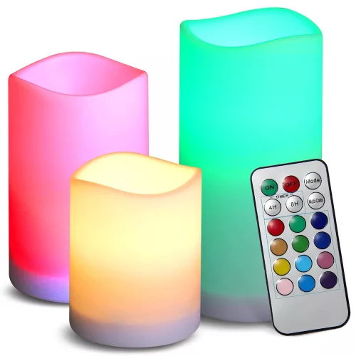 RGB LED gyertya, 3 db-os készlet