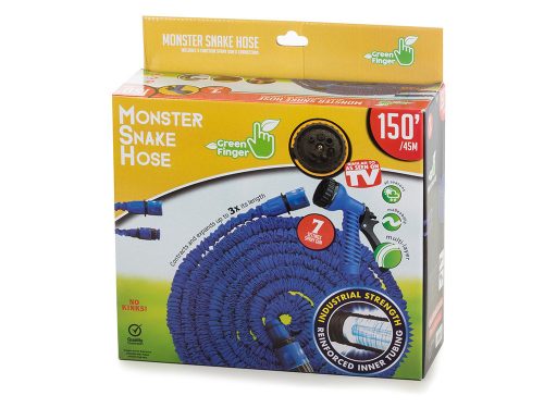 kerti tömlő szórópisztollyal, flexi locsolőcső, csavarodásmentes, 45m zöld