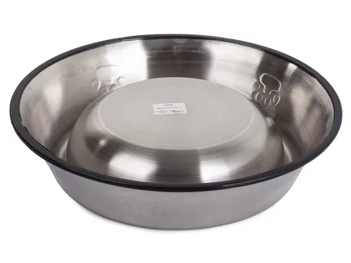 Castron din inox antiderapant pentru caini, model labuta Argintiu 0.15 L