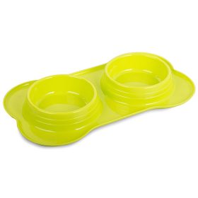 kutya macska dupla etetőtál műanyag 2 X 0,4l, sárga