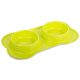 kutya macska dupla etetőtál műanyag 2 X 0,4l, sárga