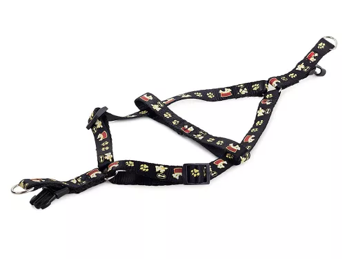 póráz hámmal (kutya macska) - hám mellkas méret 40-50cm, fekete