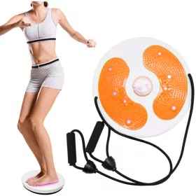   fitnesz forgó kardió tárcsa, kábeles, talpmasszírozóval, narancs
