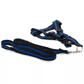   Rugalmas póráz hámmal, macska kutya, 50-70cm mellszélesség, kék