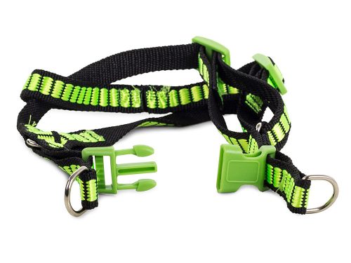 Póráz hámmal (kutya macska) - hám mellkas méret 38-50cm, zöld