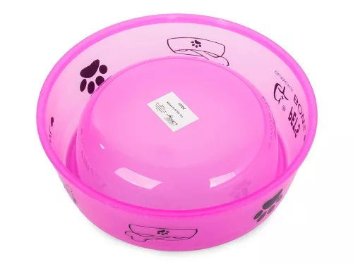 Pet's Bowl Műanyag tál kutya macska 0,8l, rózsaszín