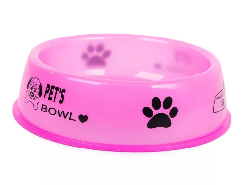 Pet's Bowl Műanyag tál kutya macska 0,8l, rózsaszín