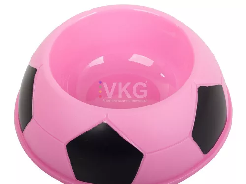 Műanyag tál kutya macska focilabda minta 0,25l rózsaszín színű