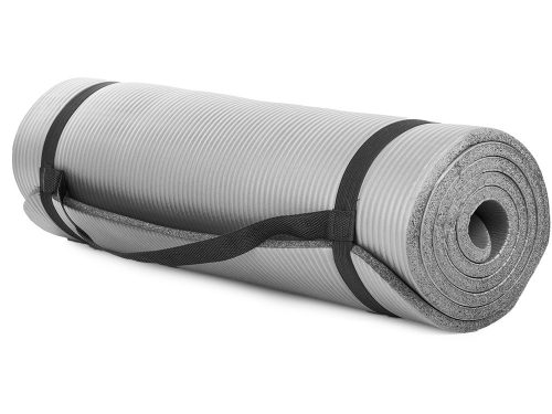 Jóga matrac, fitnesz areobik szőnyeg, 180x60cm, szürke
