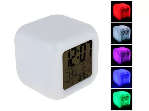 Chameleon ébresztőóra hőmérő LCD kijelző, szÍnváltós