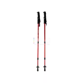   Nordic Walking bot cserélhető talpakkal, 2 db, gumi fogantyú, fekete / piros