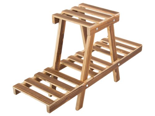 virágtartó állvány fa virágcserép kétemeletes polc