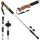 Nordic Walking bot cserélhető talpakkal, 2 db, parafa fogantyú, fekete/ezüst