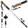 Nordic Walking bot cserélhető talpakkal, 2 db, parafa fogantyú, fekete/ezüst
