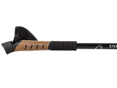 Nordic Walking bot cserélhető talpakkal, 2 db, gumi/parafa fogantyú, fekete