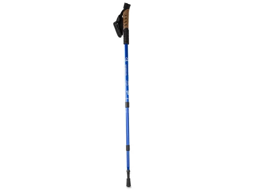 Nordic Walking bot cserélhető talpakkal, 2 db, gumi/parafa fogantyú, kék