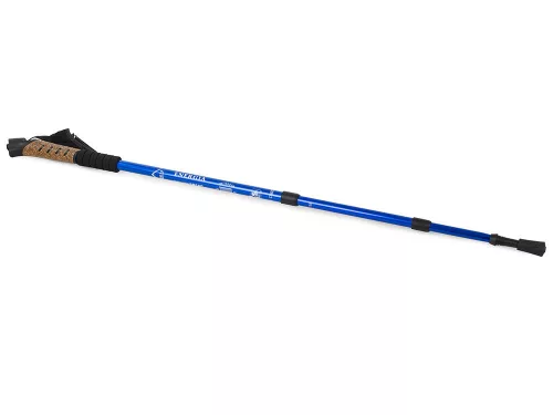 Nordic Walking bot cserélhető talpakkal, 2 db, gumi/parafa fogantyú, kék
