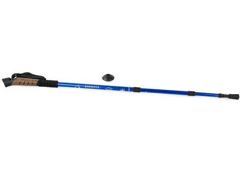 Nordic Walking bot cserélhető talpakkal, 2 db, gumi/parafa fogantyú, kék