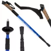 Nordic Walking bot cserélhető talpakkal, 2 db, gumi/parafa fogantyú, kék