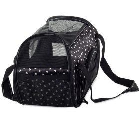   Macska,kutya hordtáska szállító hordozó 41cm x 23cm x 27cm, fekete