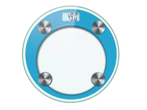 Elektronikus fürdőszobai mérleg 180 kg-os üveg lcd kék
