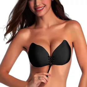   Melltartó, önhordó push up betétekkel, fekete színben, méret C