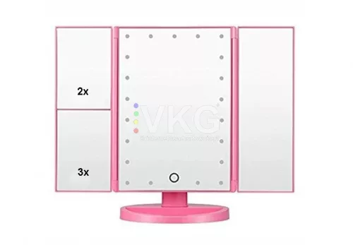 Kozmetikai tükör megvilágított 22 LED 2x 3x USB