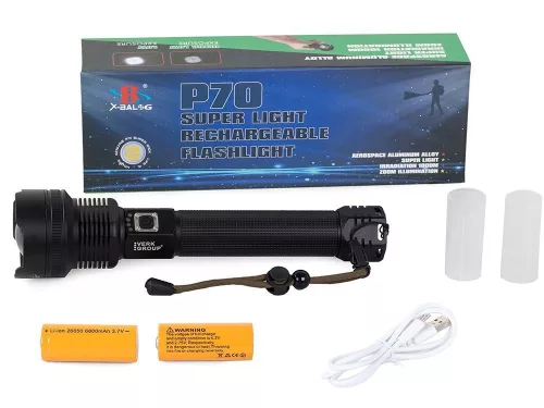 Bailong P516-P70 zseblámpa rendőrségi keresőlámpa erős LED (Cree XHP70)