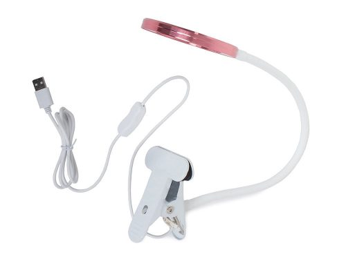 24 led-es asztali lámpa csíptetővel, rózsaszín