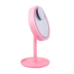 Smink kozmetikai tükör led ventilátorral rózsaszín