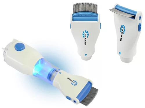 Aspirator electric cu pieptene pentru păduchi