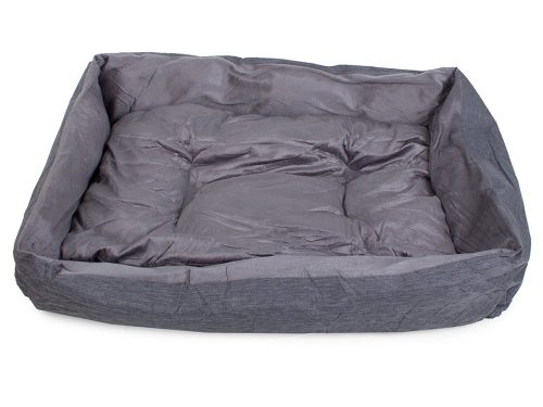 kutyaágy vízálló ágy kivehető párnával 80cm x 65cm x 12cm, szürke