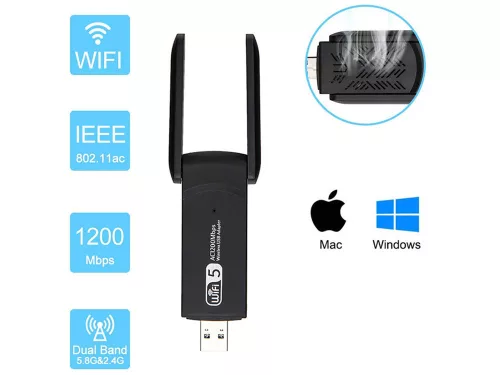 Wi-Fi hálózati kártya wifi-vevő usb adapter 1200mbps dual