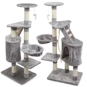   Casa de joaca si razuitor pentru pisici XXL 5, Verk Group, plus, gri, 119 cm