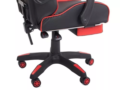 Gamer forgószék, irodai fotel, lábtartóval, piros